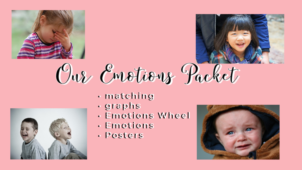 This photo is linked to a product in my store named Our Emotions Packet. Click on the picture to learn more about how I can help you teach emotions to kids. 