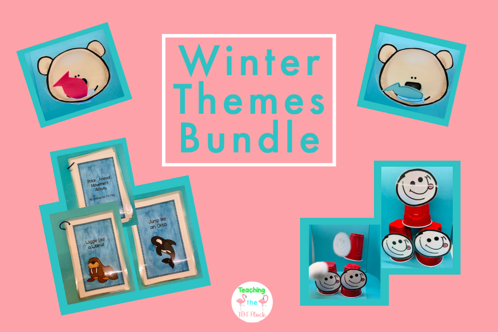 This image has some key activities from the winter themes for preschool bundle. The images show the feed the bear, polar animal movement game, and snowball knock down. These are just the tip of the iceberg of what you can do with your litlte ones. 