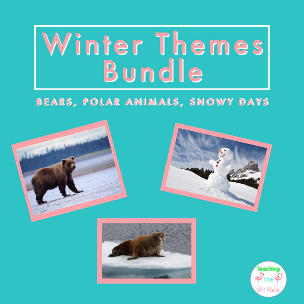 The winter Themes for preschool bundle include the bears and hibernation theme, snowy days theme, and polar animals. Read more to learn about the activities that you could 